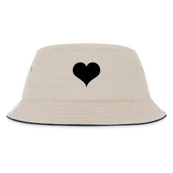 Herz - Kinder Bucket Hat - Natur/Navy - Vorne