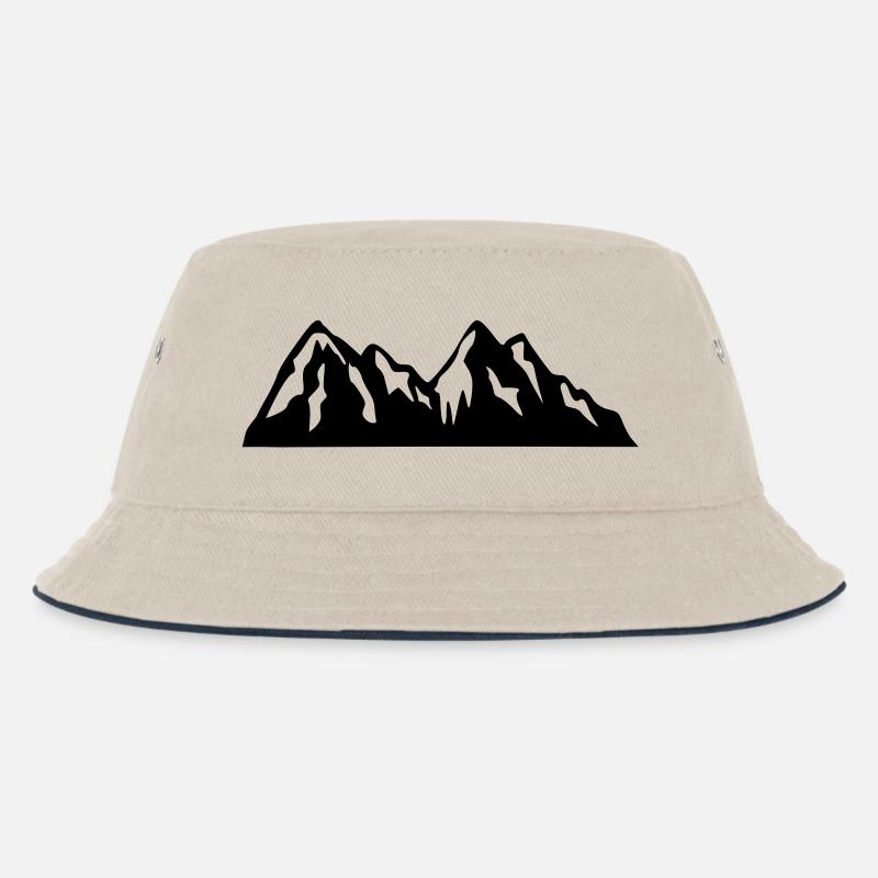 Berge - Kinder Bucket Hat - Natur/Navy