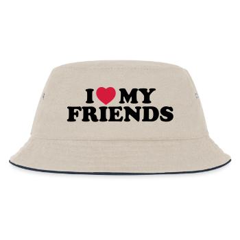 I love my friends - Kinder Bucket Hat - Natur/Navy - Vorne