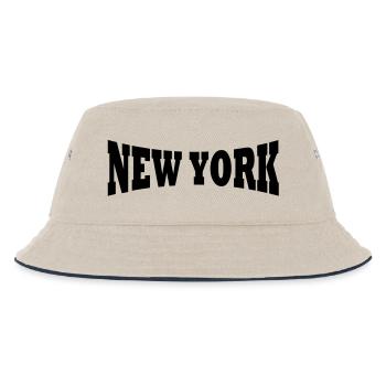 New York Schriftzug - Kinder Bucket Hat - Natur/Navy - Vorne