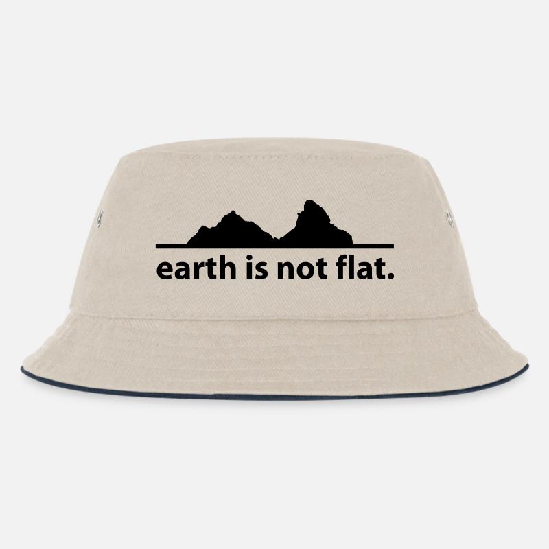 earth is not flat. - Kinder Bucket Hat - Natur/Navy