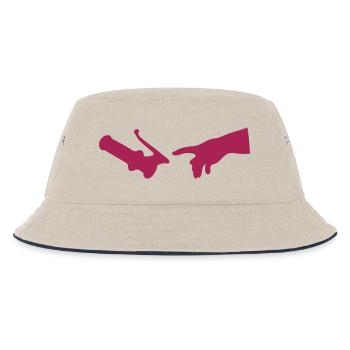 Hand Gottes und Motorradfaust 1c - Kinder Bucket Hat - Natur/Navy - Vorne