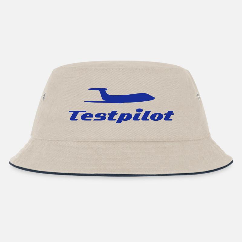 testpilot_a - Kids’ Bucket Hat - ecru/navy