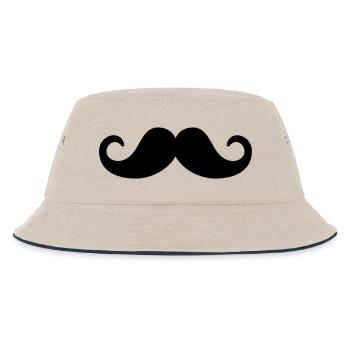 Moustache Bart - Kinder Bucket Hat - Natur/Navy - Vorne