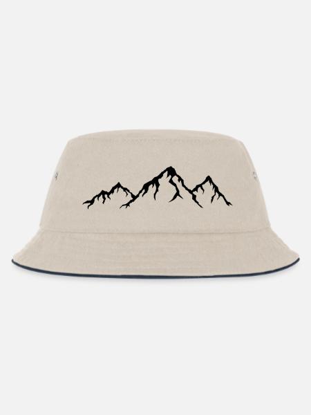 Drei Berge - Kinder Bucket Hat - Natur/Navy