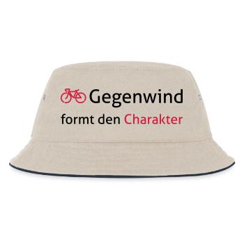 Gegenwind formt den Charakter. Für Radfahrer. - Kinder Bucket Hat - Natur/Navy - Vorne