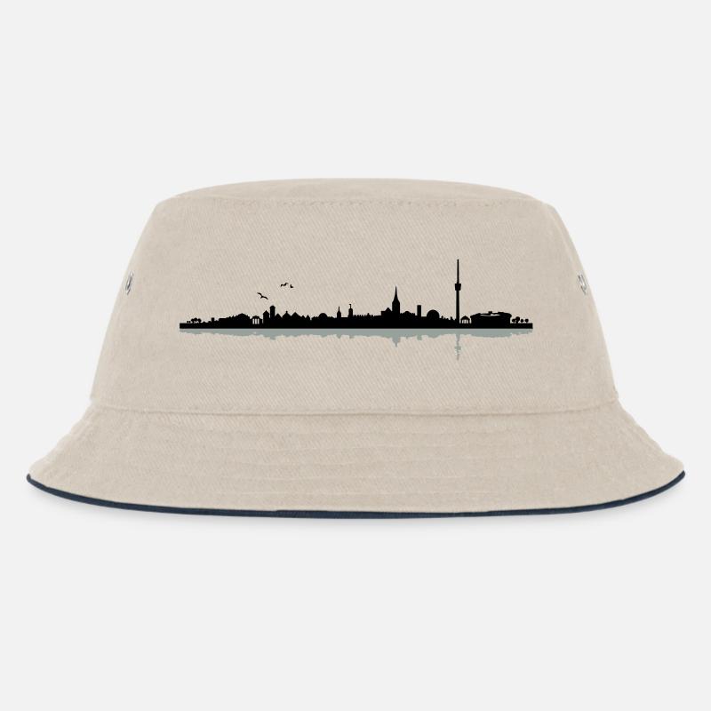 Stuttgart Skyline - Kinder Bucket Hat - Natur/Navy
