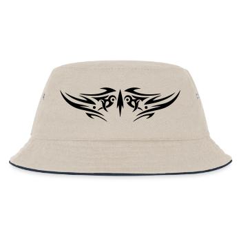 Large jagged Tribal Tattoo ornament. - Kids’ Bucket Hat - ecru/navy - Front