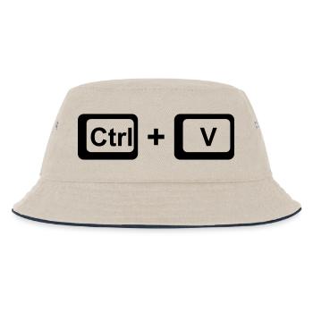 CTRL + V / Kinder Geschenk zu Vatertag / Muttertag - Kinder Bucket Hat - Natur/Navy - Vorne