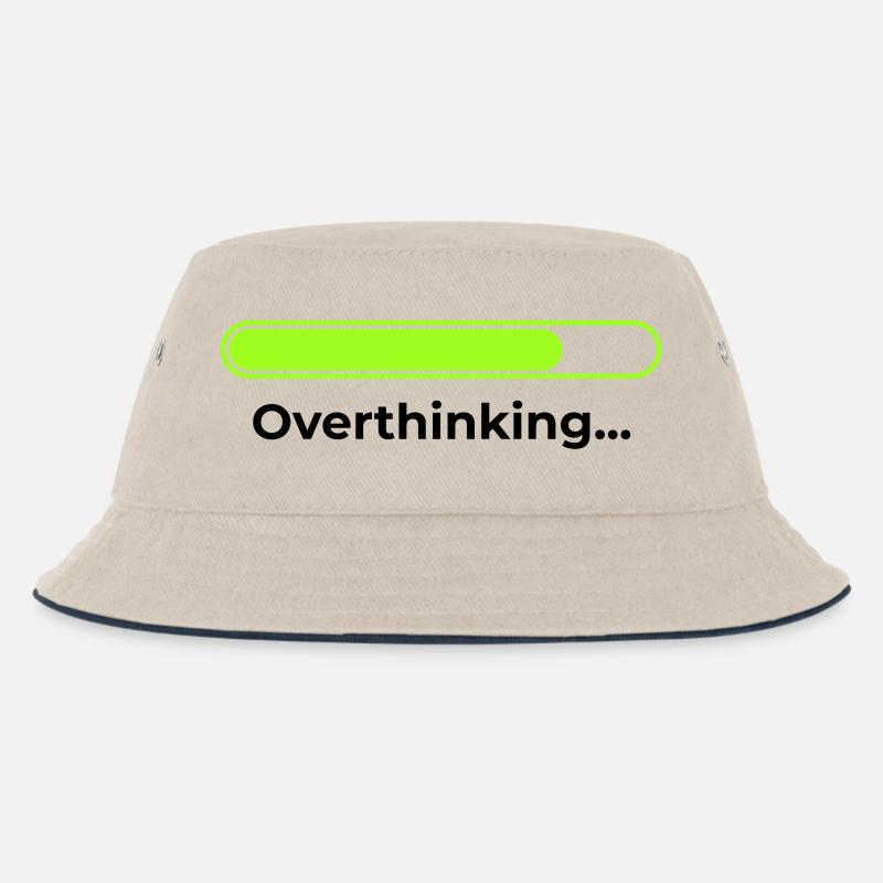 Overthinking - Kinder Bucket Hat - Natur/Navy