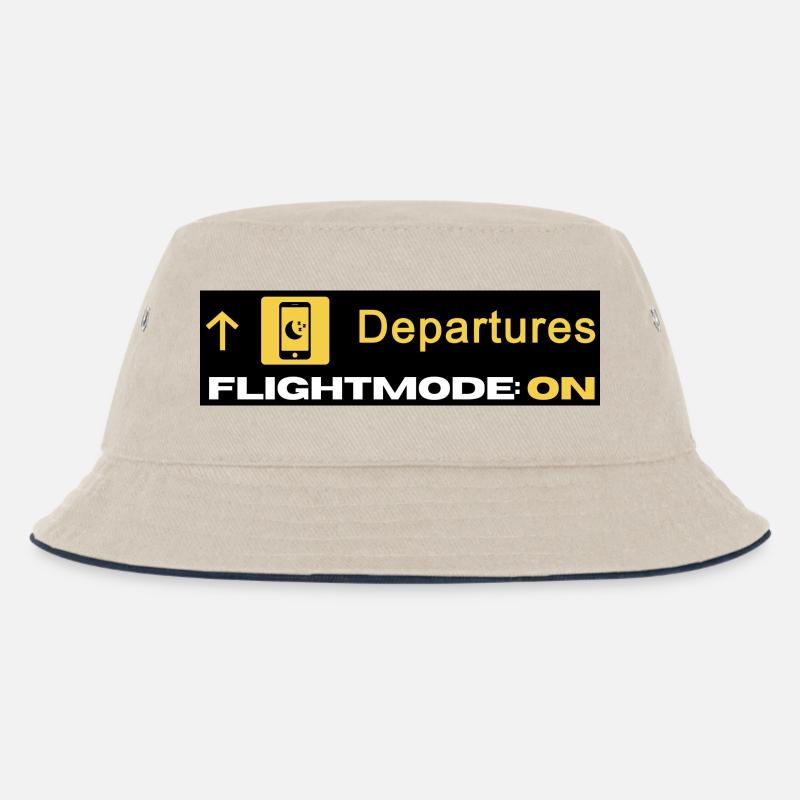 Departures Flightmode On - Flugmodus - Chillen - Kinder Bucket Hat - Natur/Navy