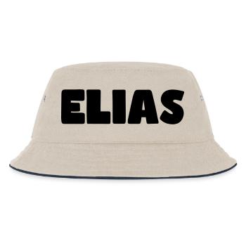 Elias Name - Kinder Bucket Hat - Natur/Navy - Vorne