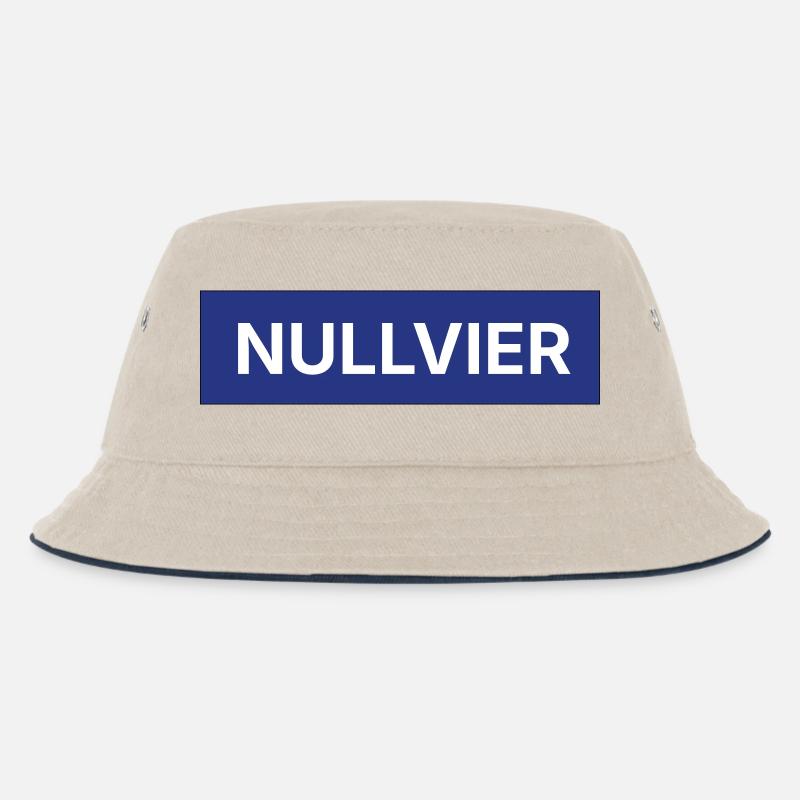 Nullvier Boxlogo - Kinder Bucket Hat - Natur/Navy