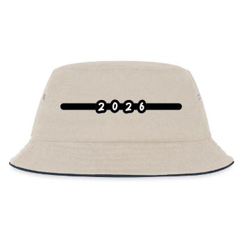 2026 year - Kids’ Bucket Hat - ecru/navy - Front