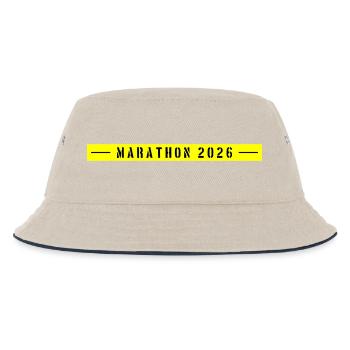 Marathon 2026 - Kinder Bucket Hat - Natur/Navy - Vorne