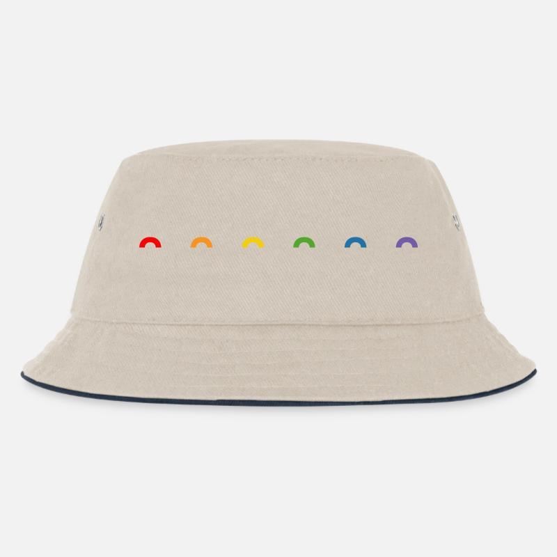 🌈❤️Rainbow rainbow🏳️ 🌈 - Kids’ Bucket Hat - ecru/navy
