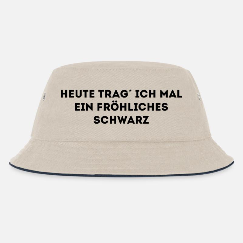 Heute rag ich mal ein fröhliches Schwarz - Kinder Bucket Hat - Natur/Navy