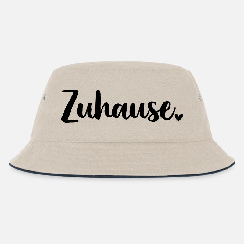 Zuhause Herz - Kinder Bucket Hat - Natur/Navy