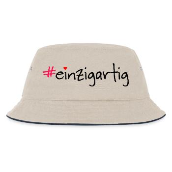 #einzigartig - Kinder Bucket Hat - Natur/Navy - Vorne