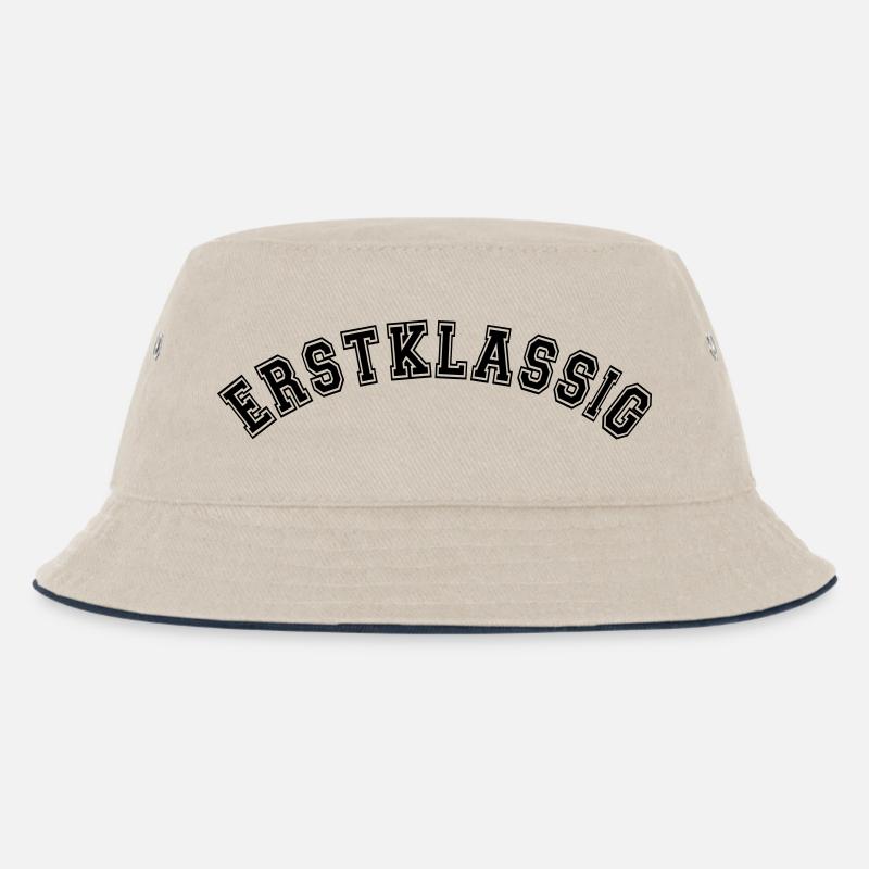 Erstklassig Einschulung, Schulstart, schulkind - Kinder Bucket Hat - Natur/Navy