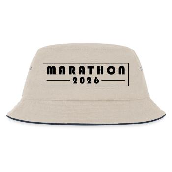 Marathon 2026 - Kinder Bucket Hat - Natur/Navy - Vorne