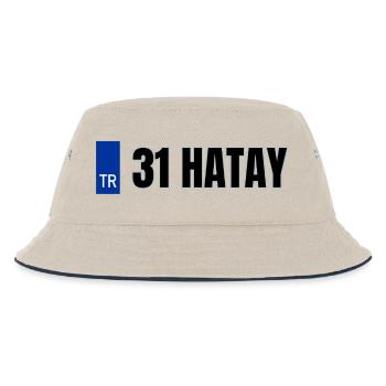 31 Hatay Kennzeichen | Türkisches Kennzeichen - Kinder Bucket Hat - Natur/Navy - Vorne