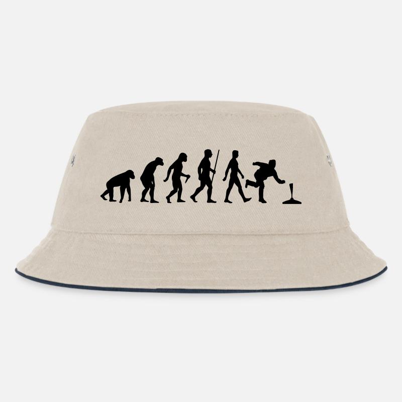 Evolution Stockschiessen - Kinder Bucket Hat - Natur/Navy