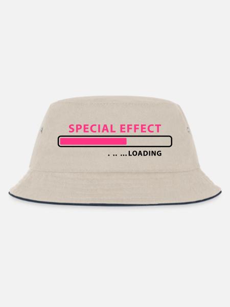 loading Special Effect - be patient - Kids’ Bucket Hat - ecru/navy