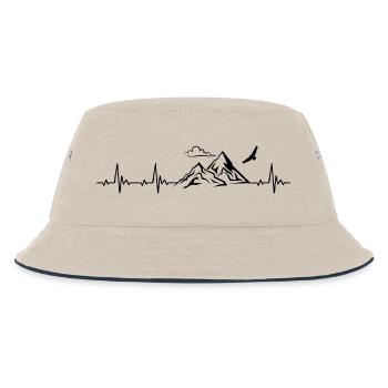 Heartbeat Mountain Heart Rate Frequency - Kids’ Bucket Hat - ecru/navy - Front