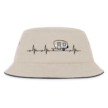 Caravan Camping Heartbeat frequency pulse ECG - Kids’ Bucket Hat - ecru/navy - Front
