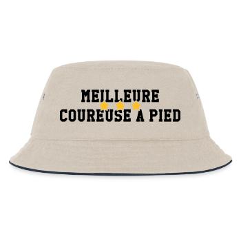 Running / Jogging / Run / Trail / Sport - Kids’ Bucket Hat - ecru/navy - Front