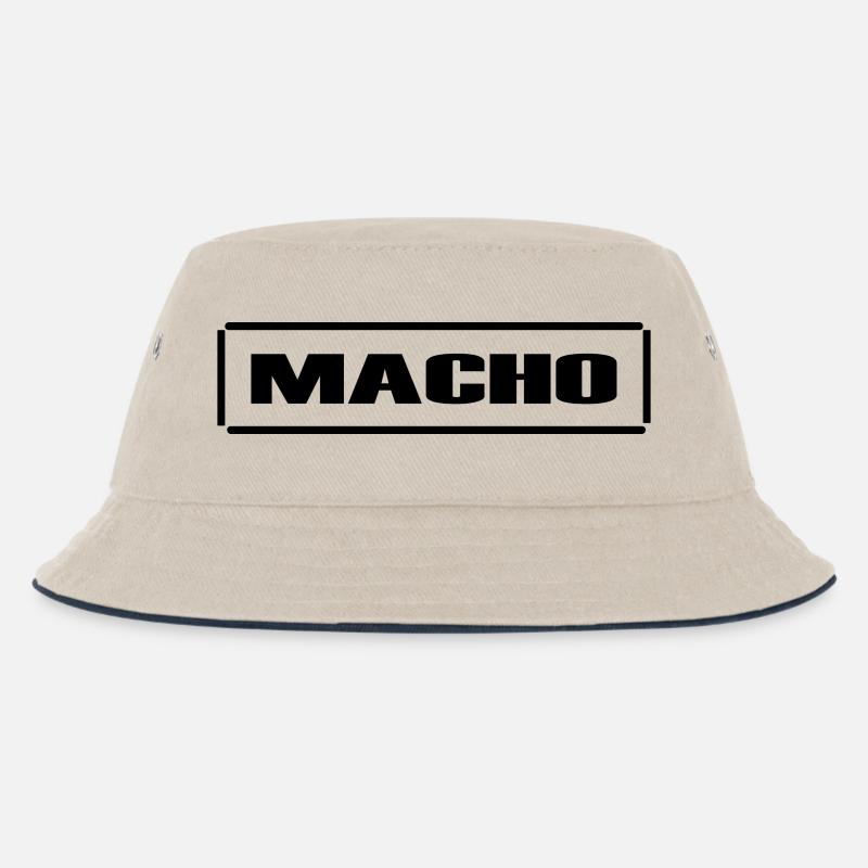 Macho, männlich, frech, Sarkasmus,fun,Geschenkidee - Kinder Bucket Hat - Natur/Navy