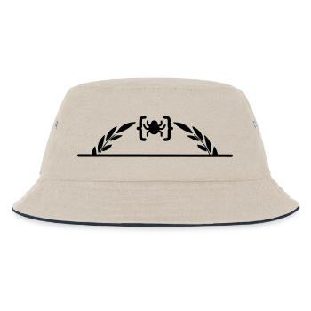 Code logo spider in half laurel wreath - Kids’ Bucket Hat - ecru/navy - Front