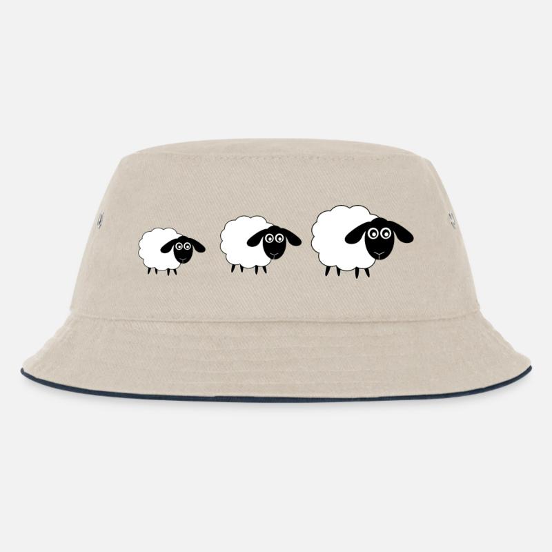 Schafe - Kinder Bucket Hat - Natur/Navy