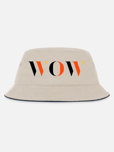 WOW dreifarbig - Kinder Bucket Hat - Natur/Navy