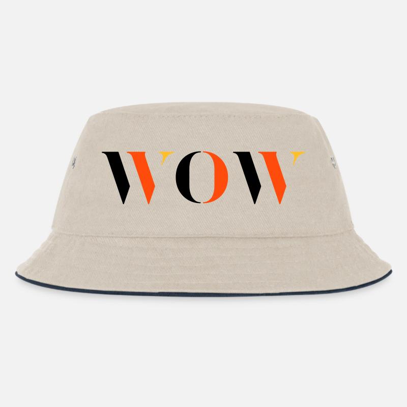 WOW dreifarbig - Kinder Bucket Hat - Natur/Navy
