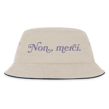Non, merci – Französischer Minimalismus - Kinder Bucket Hat - Natur/Navy - Vorne