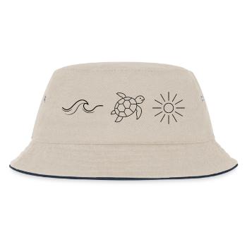 Marine art as a motif - Kids’ Bucket Hat - ecru/navy - Front