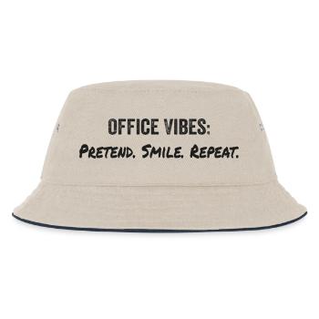 Büro-Vibes: so tun, als ob, lächeln, wiederholen - Kinder Bucket Hat - Natur/Navy - Vorne