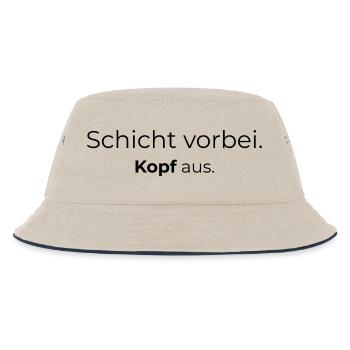Schicht vorbei Kopf aus - Minimalistisches Shirt - Kinder Bucket Hat - Natur/Navy - Vorne