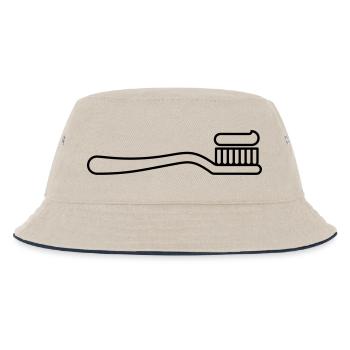 Toothbrush, Dentist, Brushing Teeth - Kids’ Bucket Hat - ecru/navy - Front