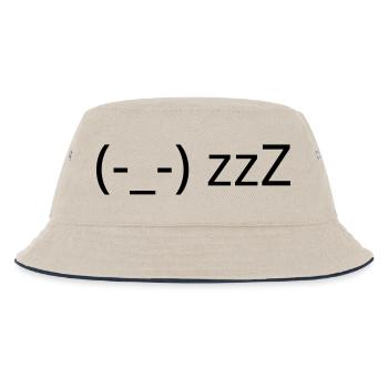 Émotique (-_-) zzZ de sommeil Kaomoji fatigué - Bob Enfant - blanc cassé/bleu marine - Devant