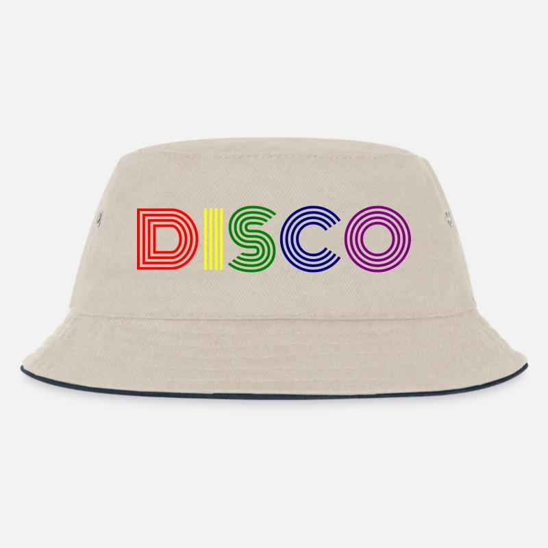 Disco Neon Streifen Retro - Kinder Bucket Hat - Natur/Navy