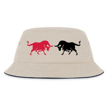 stiere - Kinder Bucket Hat - Natur/Navy - Vorne