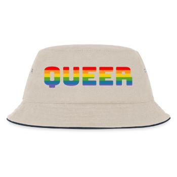 Rainbow queer LGBT CSD Shirt lgbtqi queer - Kids’ Bucket Hat - ecru/navy - Front