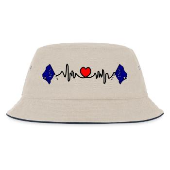 Heart rate cardio for Alaska - Kids’ Bucket Hat - ecru/navy - Front