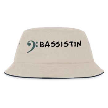 I play bass - I'm a bass player - Kids’ Bucket Hat - ecru/navy - Front