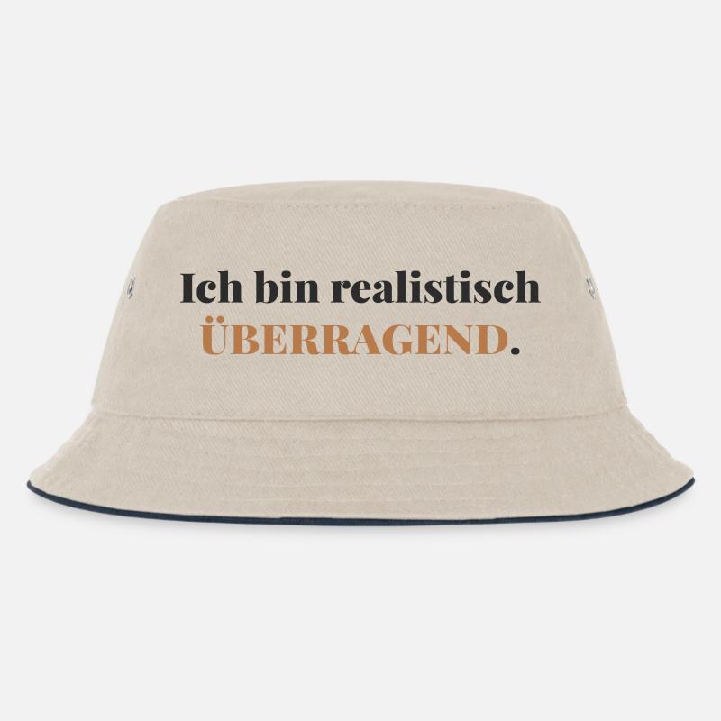 Ich bin realistisch überragend  - Kinder Bucket Hat - Natur/Navy