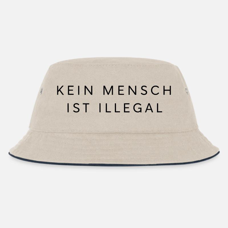Kein Mensch ist illegal Statement Human Rights - Kinder Bucket Hat - Natur/Navy