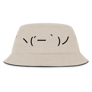 Émote Détendue ヽ( ́ー')ノ Kaomoji insouciant - Bob Enfant - blanc cassé/bleu marine - Devant